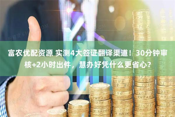 富农优配资源 实测4大签证翻译渠道！30分钟审核+2小时出件，慧办好凭什么更省心？