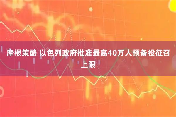 摩根策酪 以色列政府批准最高40万人预备役征召上限